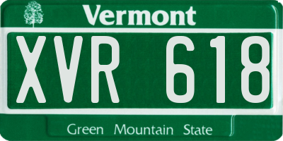 VT license plate XVR618