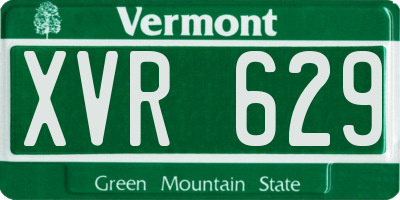 VT license plate XVR629
