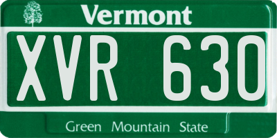 VT license plate XVR630