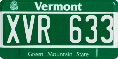 VT license plate XVR633