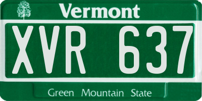 VT license plate XVR637