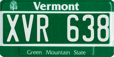 VT license plate XVR638