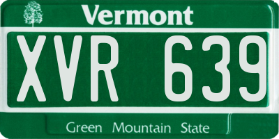 VT license plate XVR639