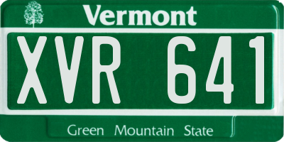 VT license plate XVR641