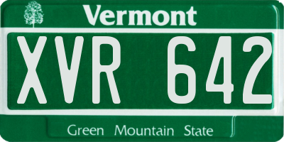 VT license plate XVR642