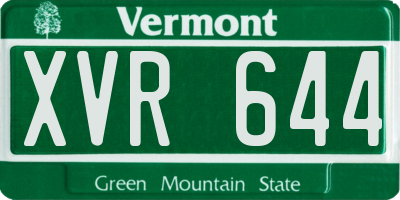 VT license plate XVR644