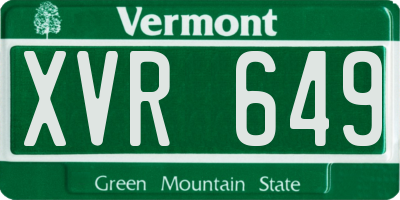 VT license plate XVR649