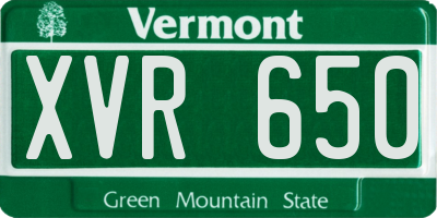 VT license plate XVR650