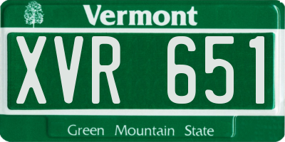 VT license plate XVR651