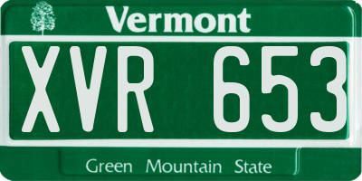VT license plate XVR653