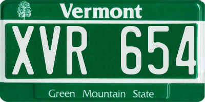 VT license plate XVR654