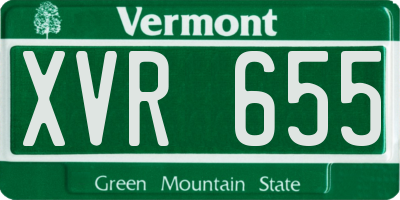 VT license plate XVR655