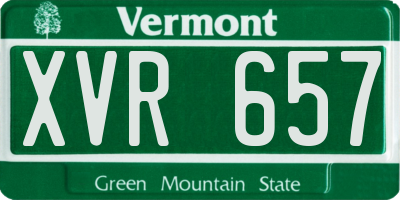 VT license plate XVR657