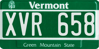 VT license plate XVR658