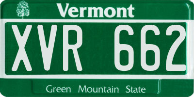 VT license plate XVR662