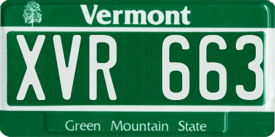 VT license plate XVR663