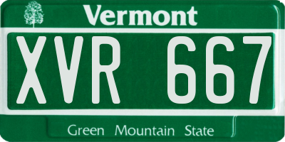 VT license plate XVR667