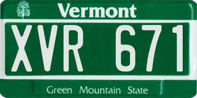 VT license plate XVR671