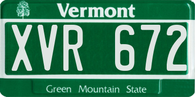 VT license plate XVR672