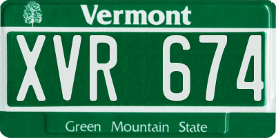 VT license plate XVR674