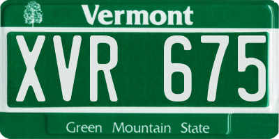 VT license plate XVR675