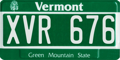 VT license plate XVR676