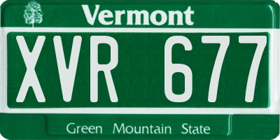 VT license plate XVR677