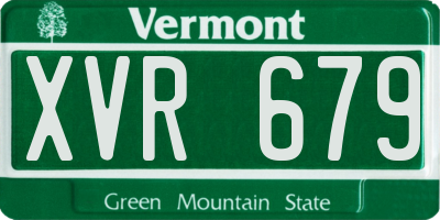VT license plate XVR679