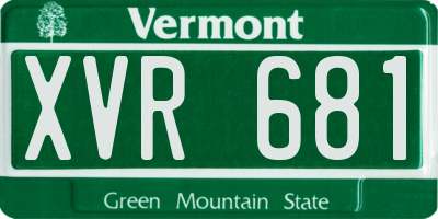 VT license plate XVR681