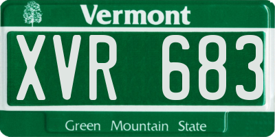 VT license plate XVR683