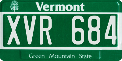 VT license plate XVR684