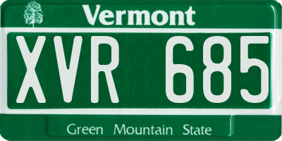 VT license plate XVR685