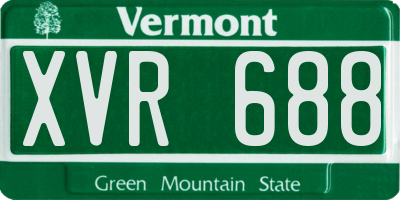 VT license plate XVR688