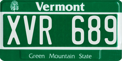 VT license plate XVR689