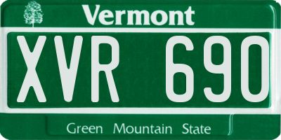 VT license plate XVR690