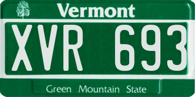 VT license plate XVR693
