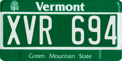 VT license plate XVR694