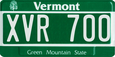 VT license plate XVR700