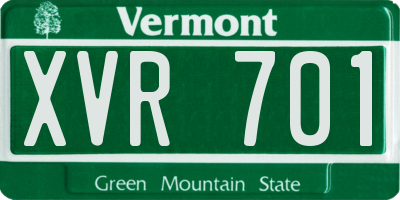 VT license plate XVR701