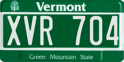 VT license plate XVR704