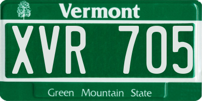 VT license plate XVR705