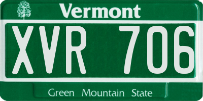 VT license plate XVR706