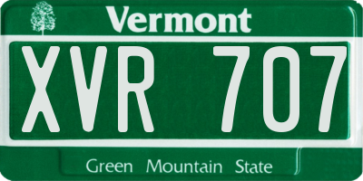 VT license plate XVR707