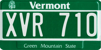 VT license plate XVR710