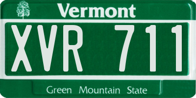 VT license plate XVR711