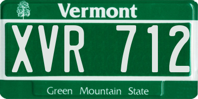 VT license plate XVR712