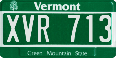 VT license plate XVR713
