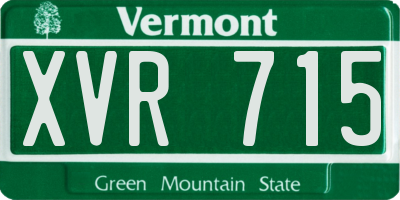 VT license plate XVR715