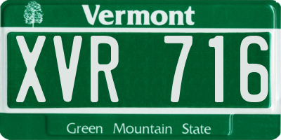 VT license plate XVR716