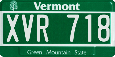 VT license plate XVR718